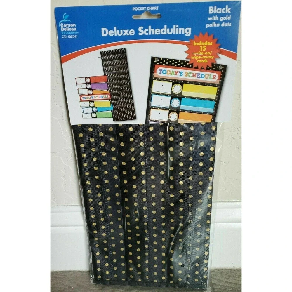 NEW Carson Dellosa Deluxe Scheduling Gold Dot Pocket Chart CD-158041 School/Home
